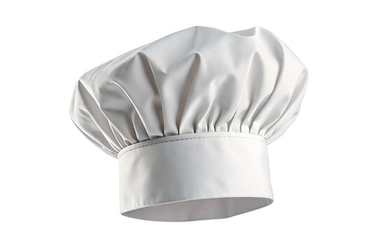 White chef hat isolated on black background kitchen attire culinary apparel professional headgear