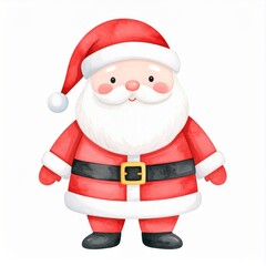 Festive Santa Claus Illustration with Red Outfit and Cheerful Expression