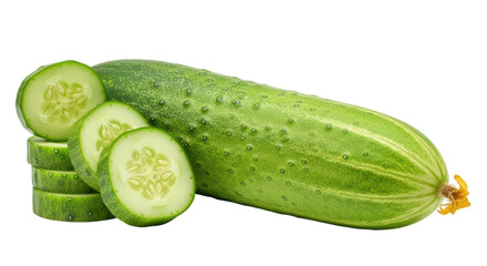 Isolated Cucumber with Slices