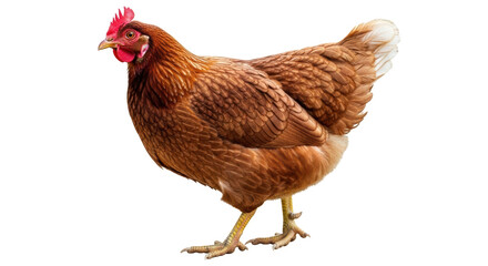 Isolated brown hen