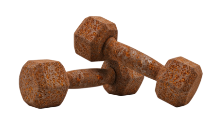 Isolated Pair of Rusty Dumbbells
