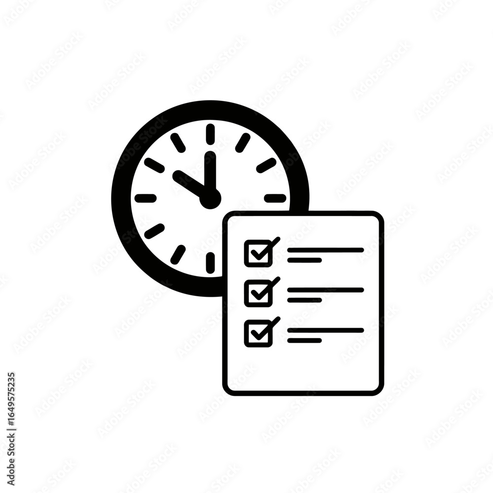 Aufkleber effective time management a clock with a checklist representing productivity and organization skills