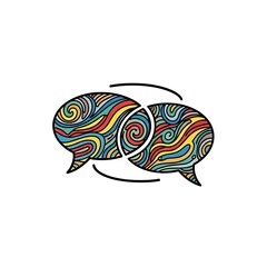Obraz premium Colorful decorative speech bubbles connected together.