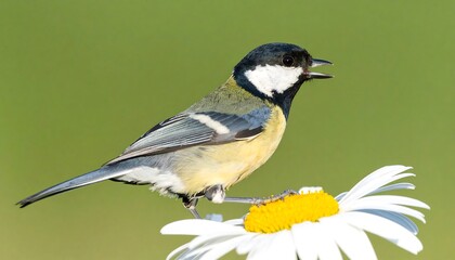 Fototapeta premium Bird perched on flower