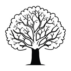 Minimalist line art tree illustration