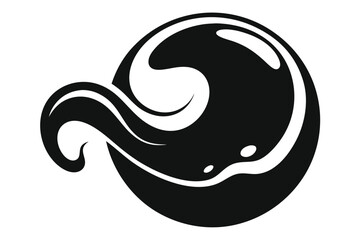 Obraz premium Stylized Black and White Abstract Illustration of Fluid Motion in Circular Shape