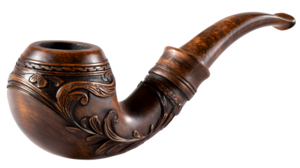 Hand-carved pipe with traditional design from 18th century