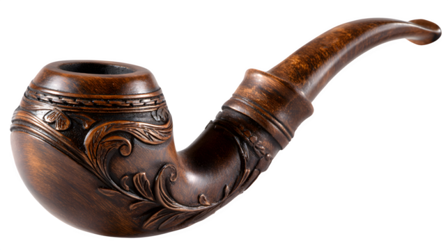 Hand-carved pipe with traditional design from 18th century