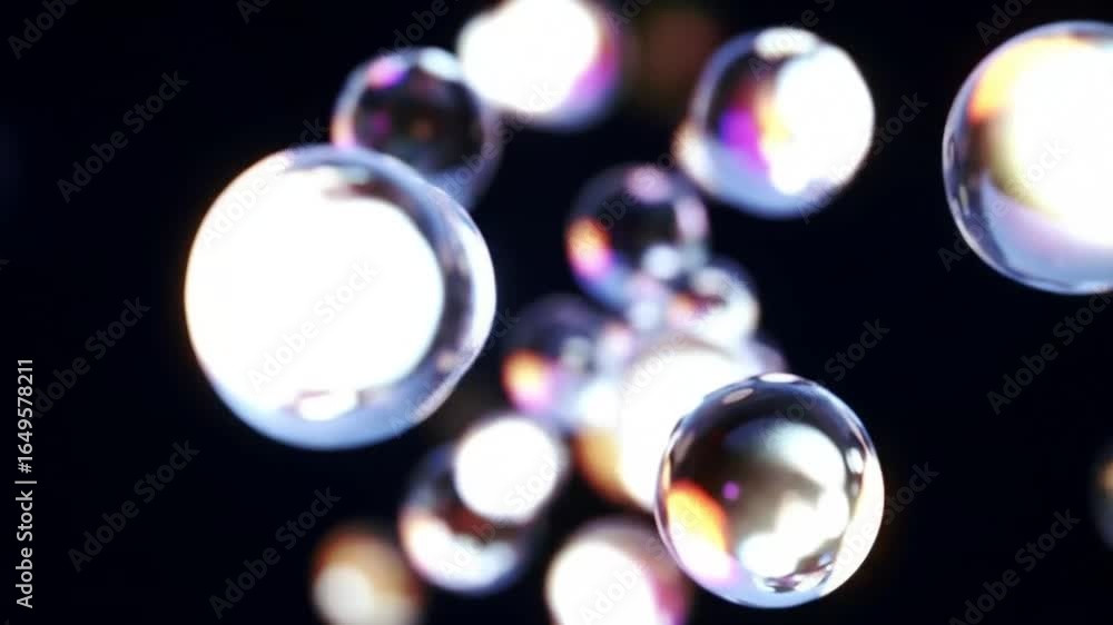 Poster a captivating visual showcasing a collection of luminous orbs, exhibiting a spectrum of colors and r