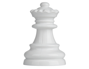  White Chess Queen Piece Isolated on Transparent Background PNG