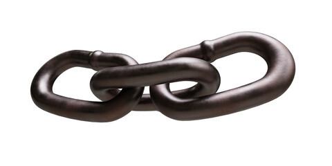Obraz premium rusted metallic chain link on transparent background
