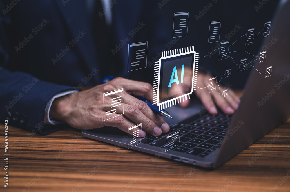 Poster advanced ai automation for document management enhances data security, accelerates processing, and i