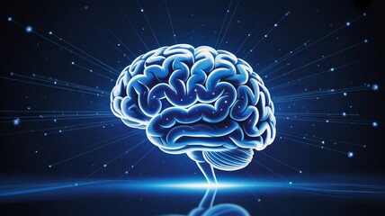 Stunning illuminated brain with neural connections representing innovation and intelligence