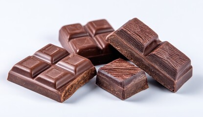 Obraz premium Close-up of several dark chocolate bars