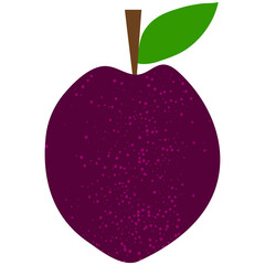 Orange, plum, lemon and red apple.