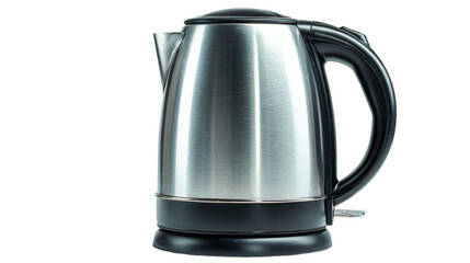 Silver grey electric kettle isolated on white