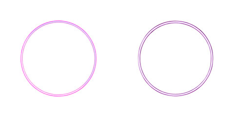 Glowing pink circles isolated on a transparent background
