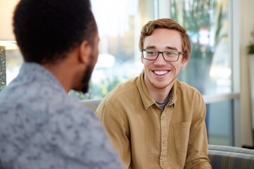 A Positive Therapy Session Young Man Feeling Heard and Supported