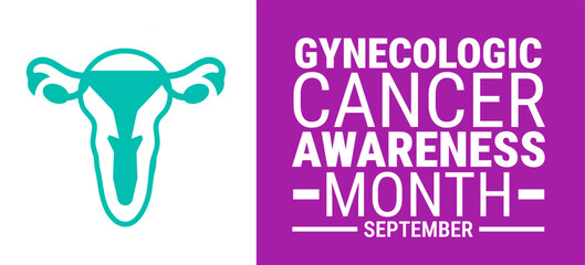Gynecologic Cancer Awareness month background, banner, card or poster design template is observed every year during September, to raise awareness about the mission. Vector illustration.