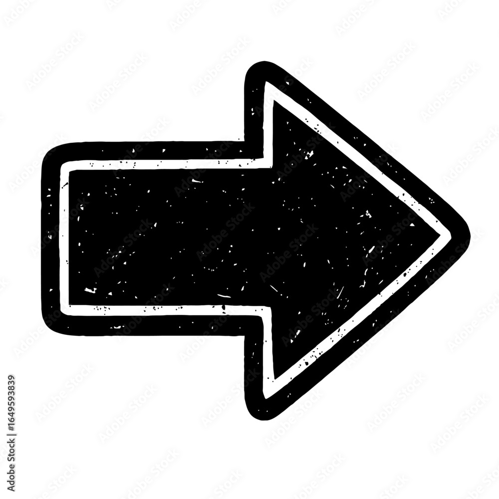 Poster solid distressed arrow vector - grunge black and white pointer for navigation and urban design