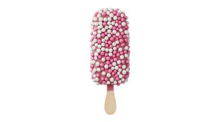Isolated Pink and White Sprinkled Ice Cream Bar
