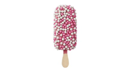 Isolated Pink and White Sprinkled Ice Cream Bar