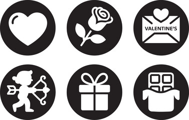 Heart Symbol in a Circle Icon for Affection, Care, and Connection Graphic Design Element