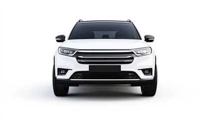 Naklejka premium Front view of a white SUV