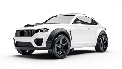 Sleek white SUV, modern design, off-road capable