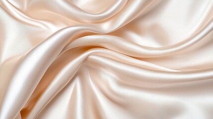 Obraz premium Macro: Delicate sheen and weave of a satin fabric, isolated on a pure white background, luxurious, smooth