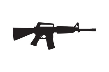 Fototapeta premium Rifle silhouette vector art illustration on white background