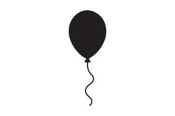 Rising balloon silhouette vector art illustration on white background