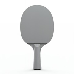 Slate gray ping pong paddle with smooth matte rubber and natural wood handle photographed on clean neutral backdrop