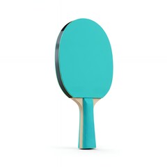 Modern Teal Blue Table Tennis Racket with Matching Color Inlay Handle and Thick Professional Rubber Blade for Competitive Match and Sports Retail Display