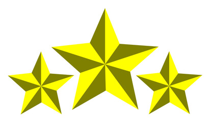 Three Gold Star Rating Badge