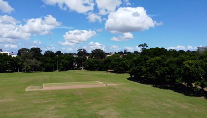 Fototapeta premium City park cricket pitch