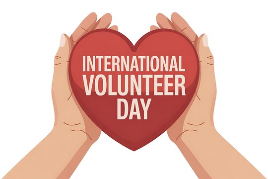Show your love and support on International Volunteer Day with this heartwarming design for social media campaigns and community outreach projects