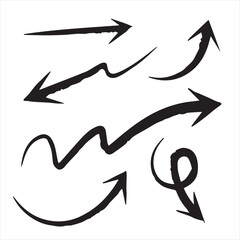 Hand drawn arrow set doodle vector illustration

