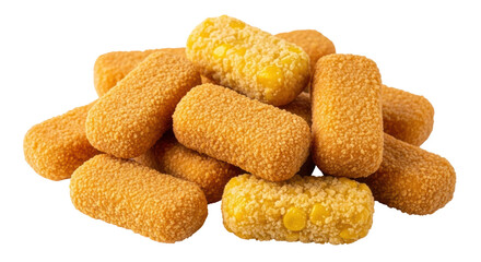 Isolated Pile of Breaded Corn Dogs