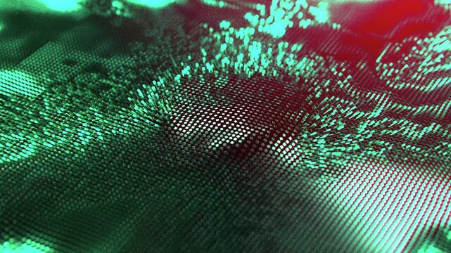 Abstract background of thousands of rectangles creating a wave surface. Modern neon lighting. Business concept. 3d animation 4K stock video