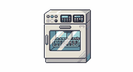 Pixelated Laboratory Incubator Illustration Scientific Equipment and Research