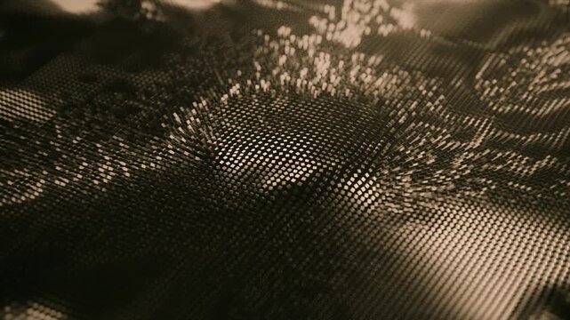 Abstract background of thousands of rectangles creating a wave surface. Modern neon lighting. Business concept. 3d animation 4K stock video