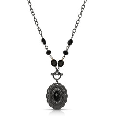 An isolated black and white beaded necklace with a silver heart pendant, a luxury fashion accessory