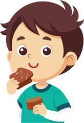 Boy eating chocolate