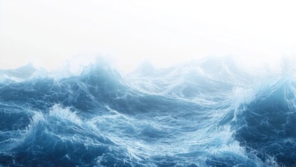Powerful ocean waves, a turbulent sea