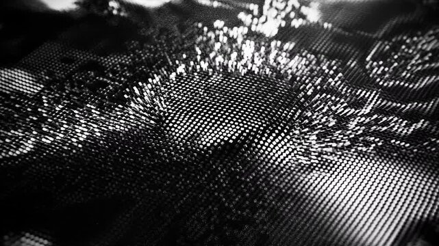 Abstract background of thousands of rectangles creating a wave surface. Modern neon lighting. Business concept. 3d animation 4K stock video