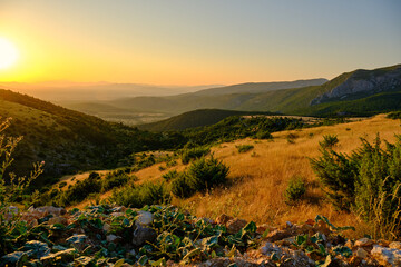 Landschaft im Sonnenuntergang Štikovo Kroatien