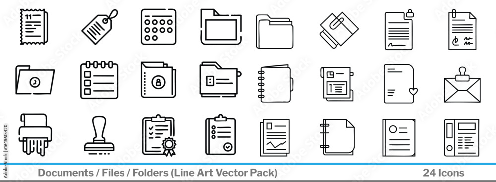 Poster organize documents and files efficiently with this modern icon set for streamlined workflow and easy