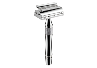 Classic Chrome Safety Razor with Open Blade.