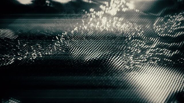 Abstract background of thousands of rectangles creating a wave surface. Modern neon lighting. Business concept. 3d animation 4K stock video